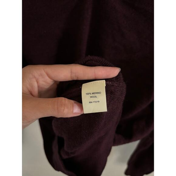 Joseph Abboud Sweater Men's Small 100% Merino Wool Modern Fit V Neck Maroon - Picture 6 of 8